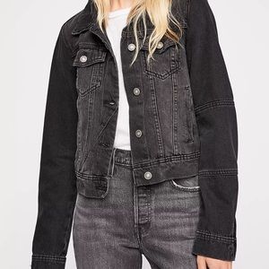 FREE PEOPLE DENIM BLACK JACKET(NWT)